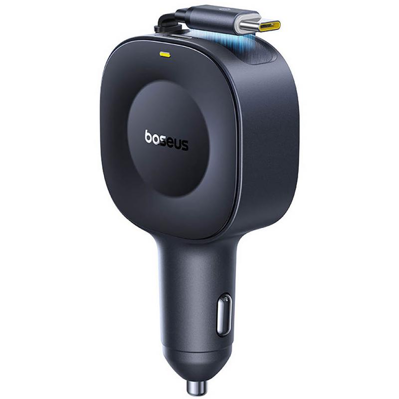 Автомобільний зарядний пристрій Baseus PrimeTrip VR2 30W with retractable cable (2×USB-C) (C0206401) Cosmic Black