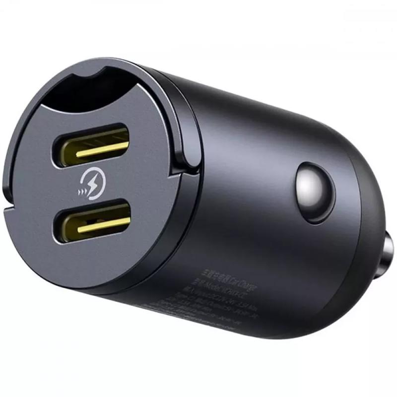 Автомобільний зарядний пристрій Baseus Tiny Star Mini 30W (2×USB-C) (C00035001121) Black
