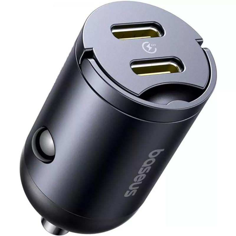 Автомобільний зарядний пристрій Baseus Tiny Star Mini 30W (2×USB-C) (C00035001121) Black