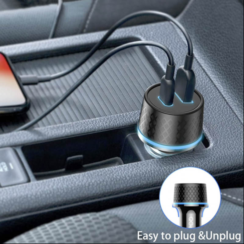 Автомобільний зарядний пристрій Borofone BZ21 Brilliant 48W PD 30W + QC 3.0 (1Type-C/1×USB) Black