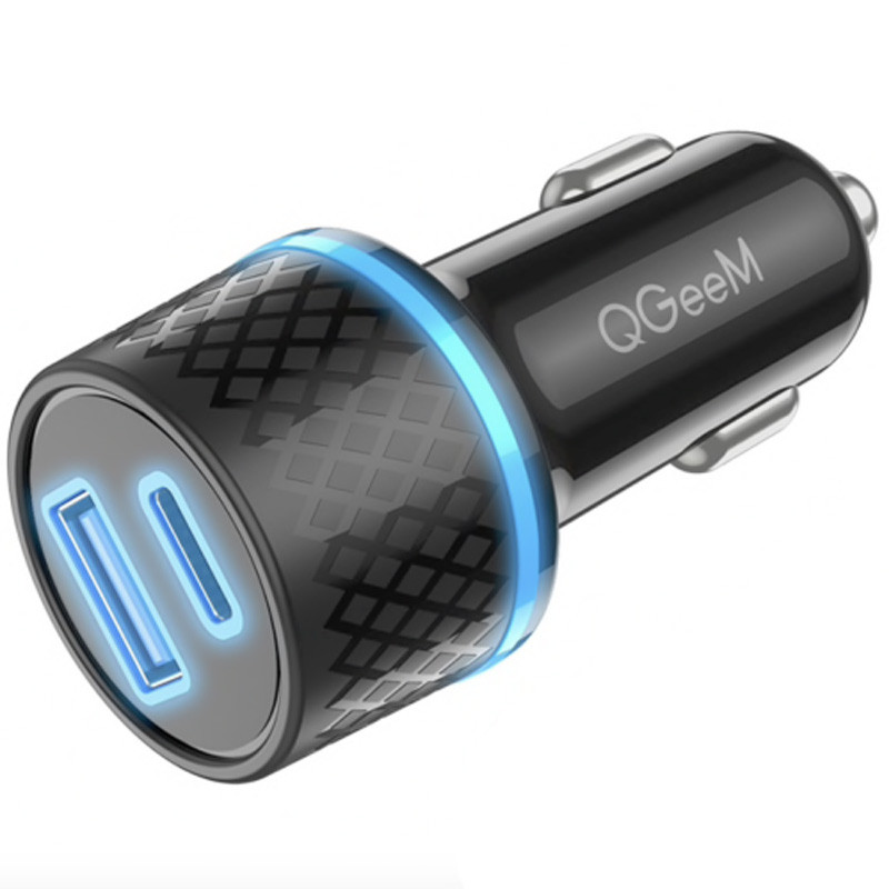 Автомобільний зарядний пристрій Borofone BZ21 Brilliant 48W PD 30W + QC 3.0 (1Type-C/1×USB) Black