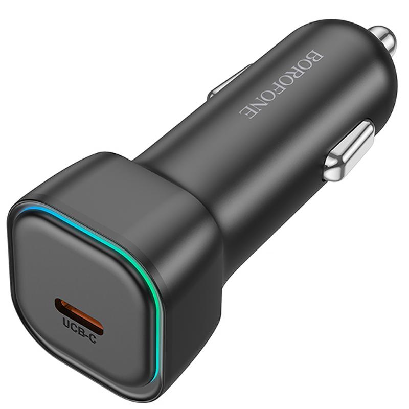 Автомобільний зарядний пристрій Borofone BZ28A Trophie PD 30W + QC 3.0 (1×USB-A / 1×USB-C) Black