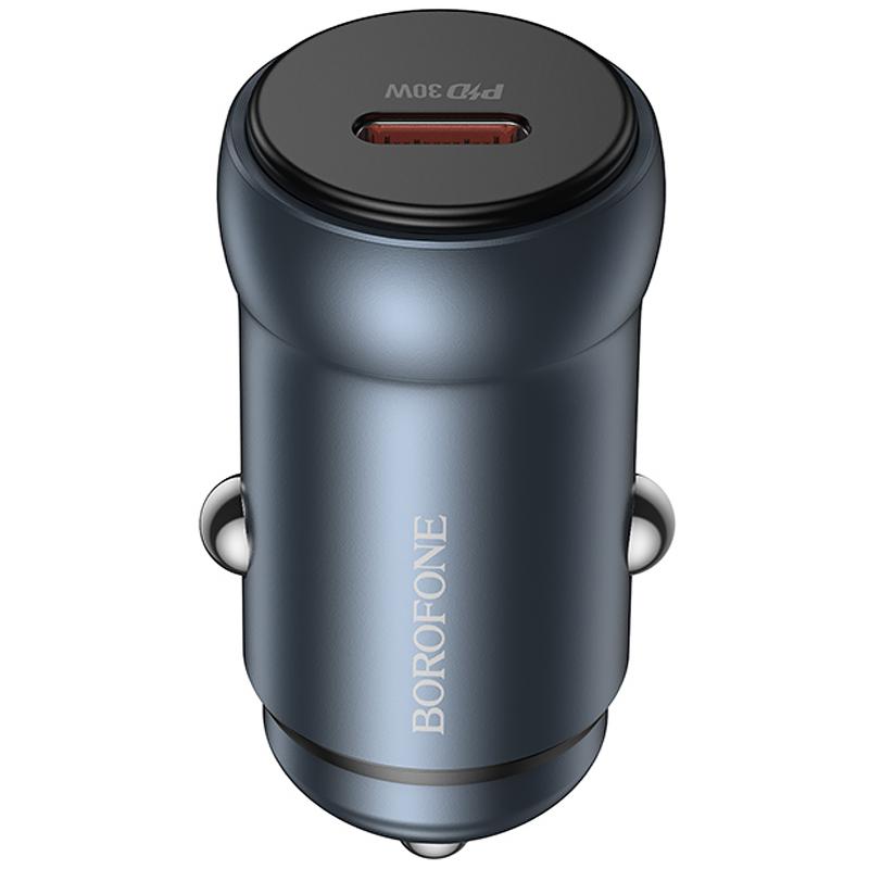 Автомобільний зарядний пристрій Borofone BZ32 Fresh PD 30W (1×USB-C) Metal gray