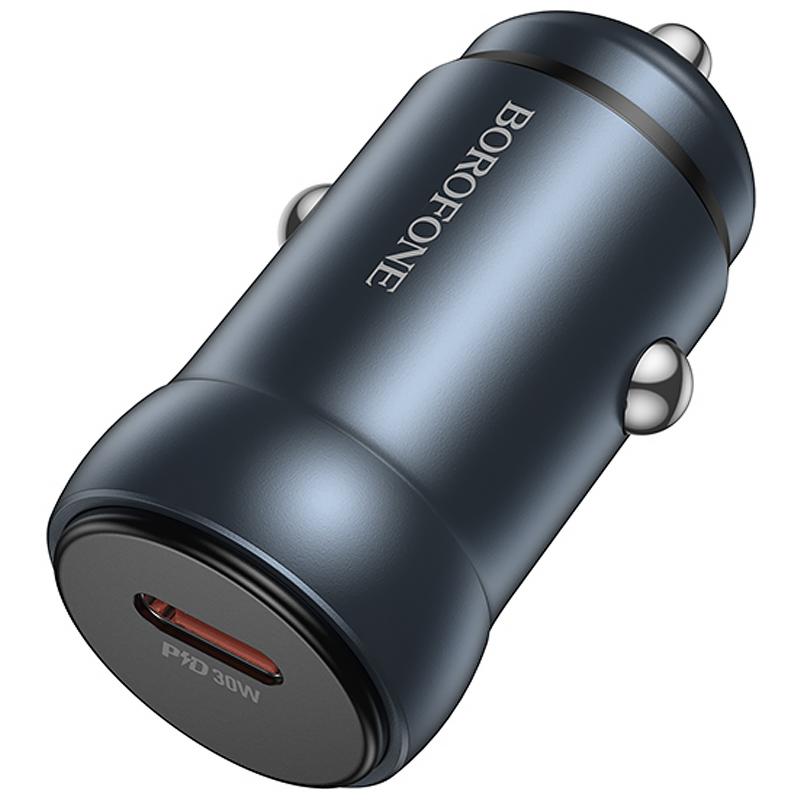 Автомобільний зарядний пристрій Borofone BZ32 Fresh PD 30W (1×USB-C) Metal gray