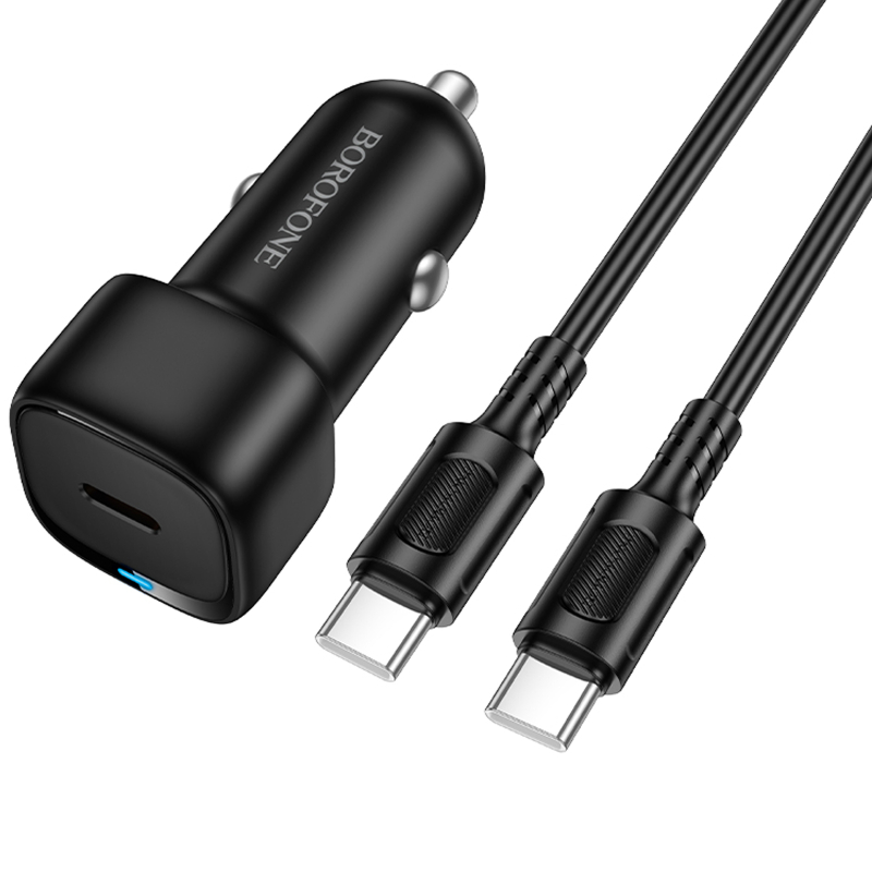 Автомобільний зарядний пристрій Borofone BZ34A Cloud PD 20W (1×USB-C) + кабель USB-C → USB-C