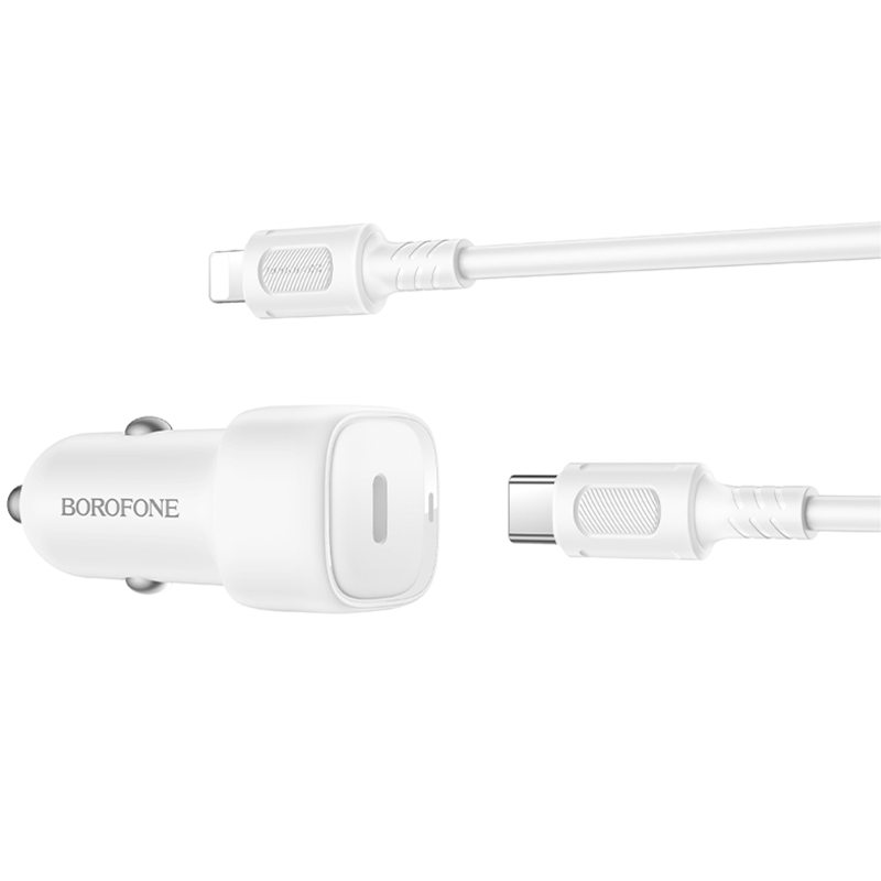 Автомобільний зарядний пристрій Borofone BZ34A Cloud PD 20W (1×USB-C) + кабель USB-C → Lightning