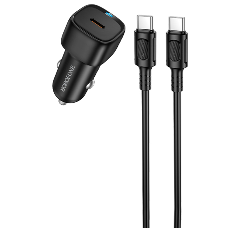 Автомобільний зарядний пристрій Borofone BZ34A Cloud PD 20W (1×USB-C) + кабель USB-C → USB-C