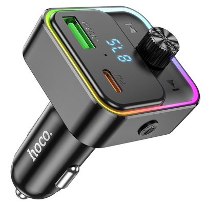 Автомобільний зарядний пристрій FM модулятор Hoco E81 Fantasy PD 30W + QC 3.0 (1×USB-A / 1×USB-C) Black