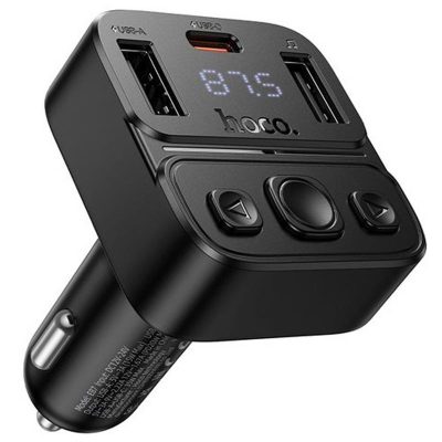 Автомобільний зарядний пристрій FM модулятор Hoco E87 Delta 35W (1×USB-A / 1×USB-C) Black