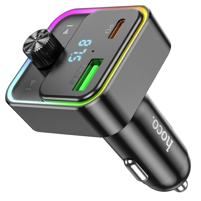 Автомобільний зарядний пристрій FM модулятор Hoco E81 Fantasy PD 30W + QC 3.0 (1×USB-A / 1×USB-C) Black