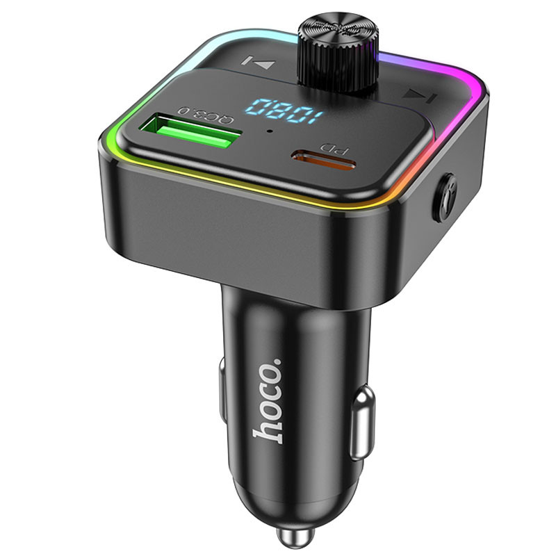 Автомобільний зарядний пристрій FM модулятор Hoco E81 Fantasy PD 30W + QC 3.0 (1×USB-A / 1×USB-C) Black