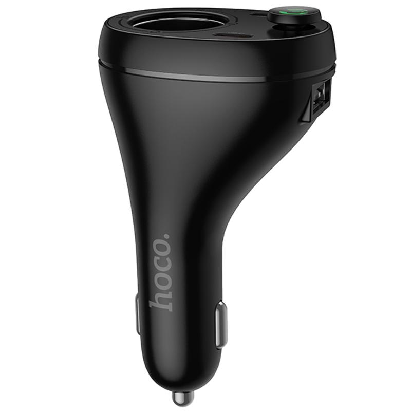 Автомобільний зарядний пристрій FM модулятор Hoco E88 Star cigarette lighter + PD 20W + QC 3.0 total 120W (2×USB-C) Black