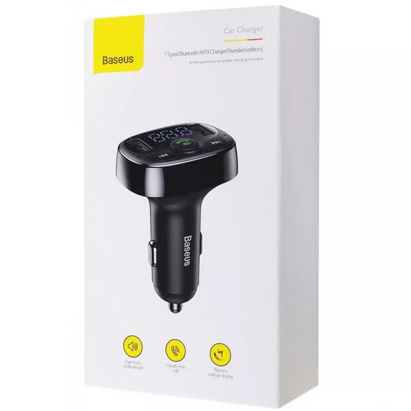 Автомобільний зарядний пристрій FM модулятор Baseus S-09 А 10W (2×USB-A) (CCMT) Black