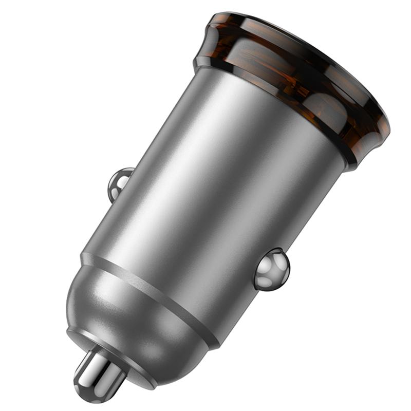 Автомобільний зарядний пристрій Hoco NZ16B Rigorous PD 45W (2×USB-C) Metal grey