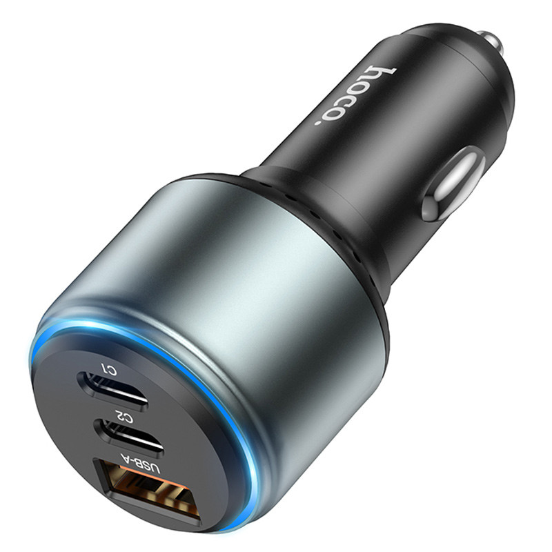 Автомобільний зарядний пристрій Hoco NZ9 Galloper 95W (1×USB-A / 2×USB-C) Black