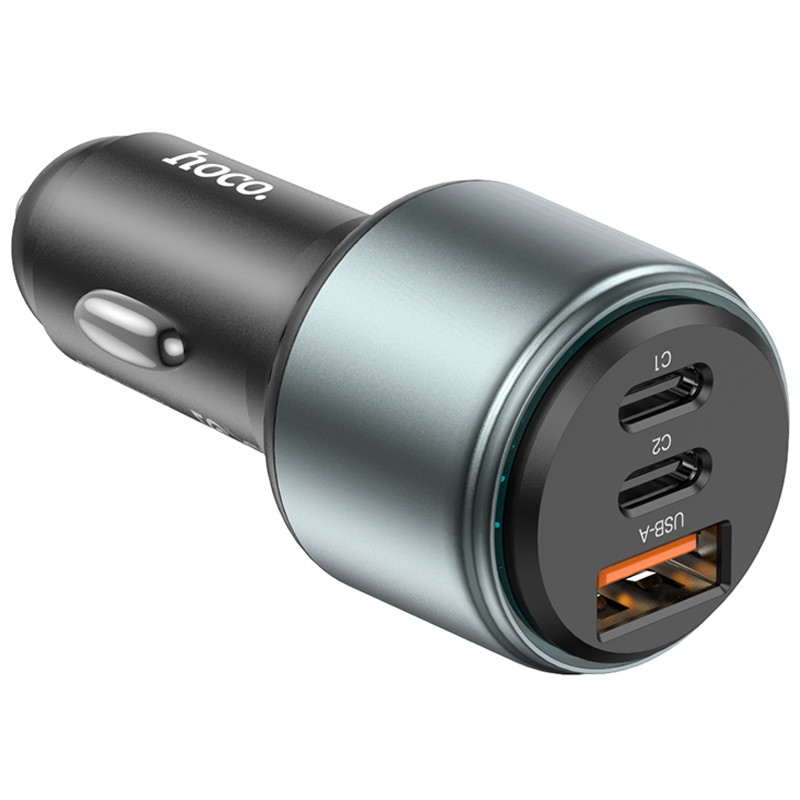 Автомобільний зарядний пристрій Hoco NZ9 Galloper 95W (1×USB-A / 2×USB-C) Black
