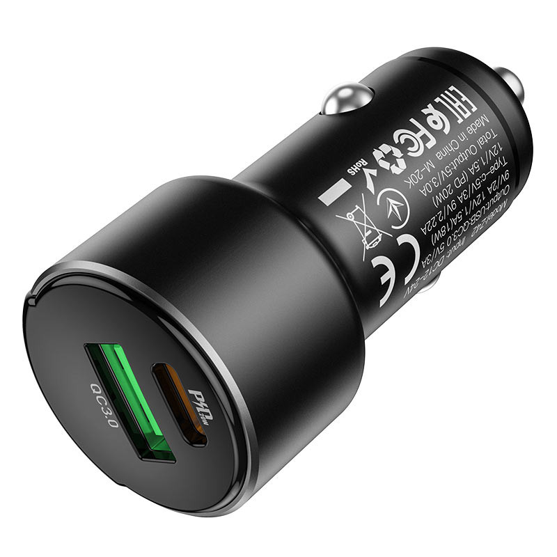 Автомобільний зарядний пристрій Hoco Z42 PD 20W + QC 3.0 (1×USB/1C)