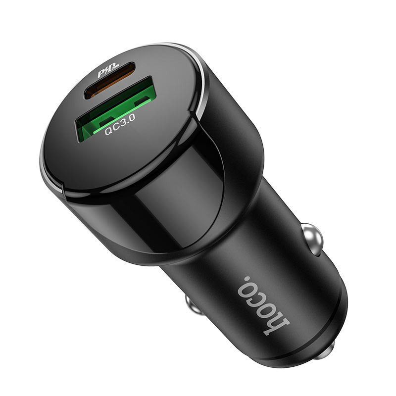 Автомобільний зарядний пристрій Hoco Z42 PD 20W + QC 3.0 (1×USB/1C)