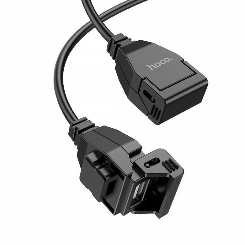 Автомобільний зарядний пристрій Hoco Z45A 2.4 А для мотоцикла (2×USB-A) Black