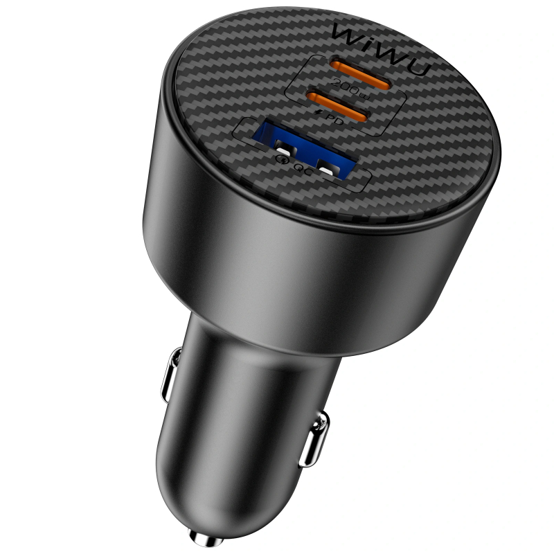 Автомобільний зарядний пристрій WIWU CC026 Warriors PD 200W + QC 3.0 (1×USB-A / 2×USB-C) Black