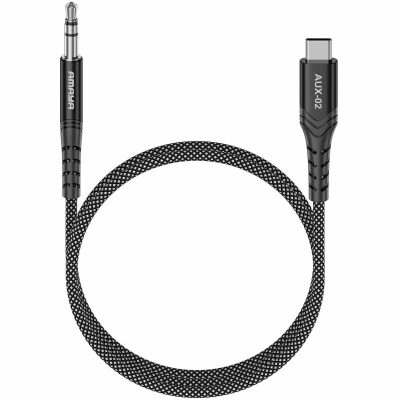 Аудіо кабель Aux Amaya AUX-02 (USB-C to AUX 3.5mm) (1 м) Black