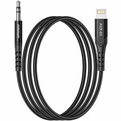 Аудіо кабель Aux Amaya AUX-03 (Lightning to AUX 3.5mm) (1 м) Black