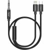 Аудіо кабель Aux Amaya AUX-04 (Type-C/Lightning to AUX 3.5mm) (1.2m) Black