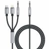 Аудіо кабель Aux Amaya AUX-05 (Type-C/Lightning/AUX to AUX 3.5mm) (1.2m) Black