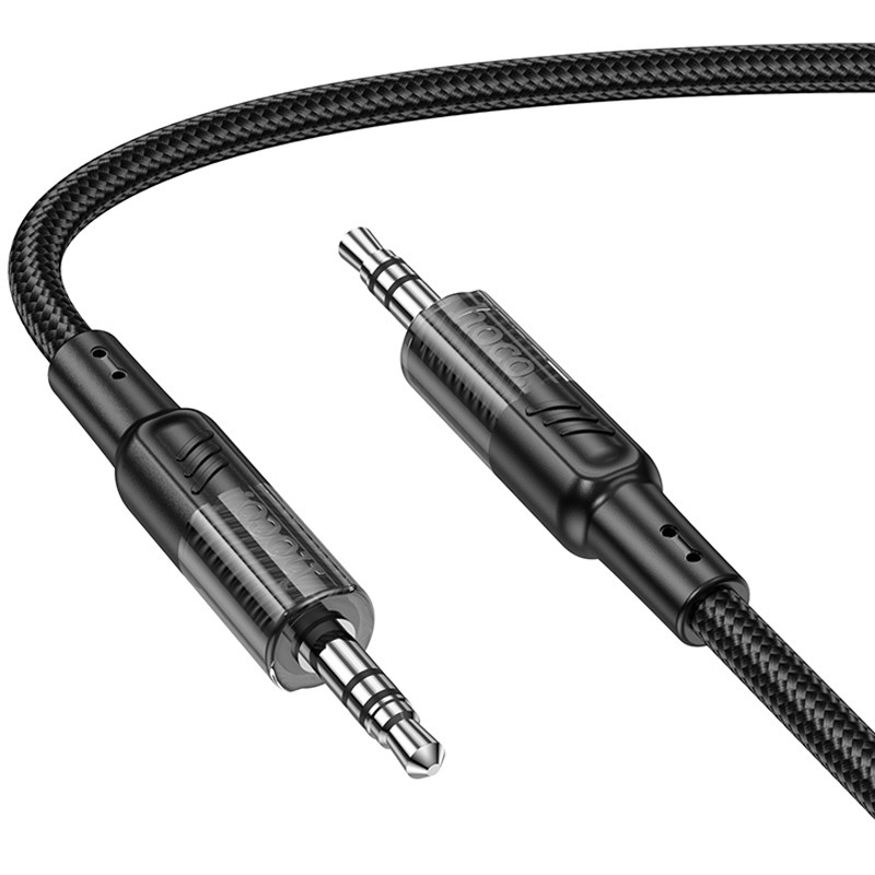 Аудіо кабель Aux Hoco UPA27 Spirit transparent (1.2 м) Black