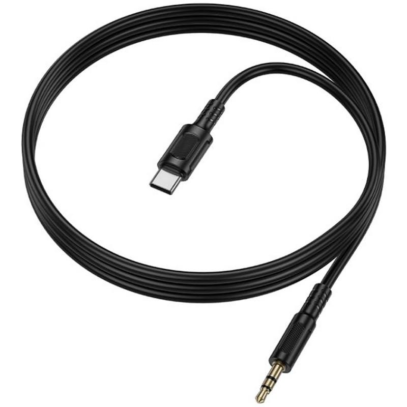 Аудіо кабель Aux Borofone BL25B Nice (USB-C to AUX 3.5mm) (1 м) Black