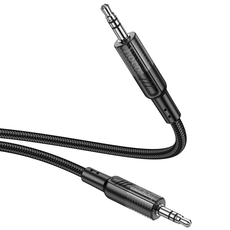 Аудіо кабель Aux Hoco UPA27 Spirit transparent (1.2 м) Black