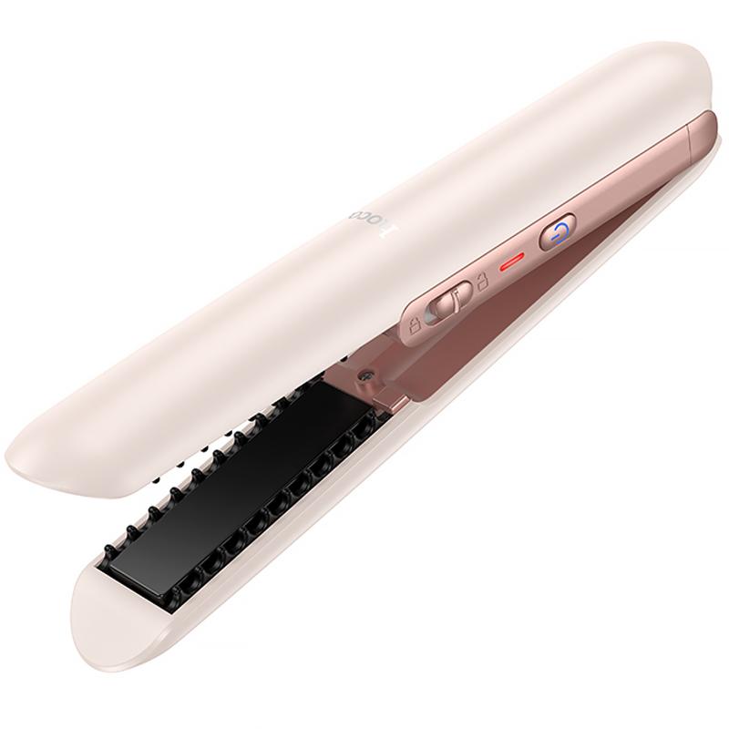 Бездротовий випрямляч для волосся Hoco HP46 Explicit with digital display Pink