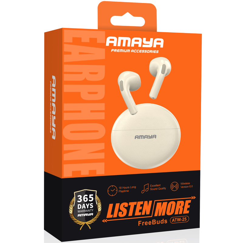 Бездротові TWS навушники Amaya ATW-25 Biege