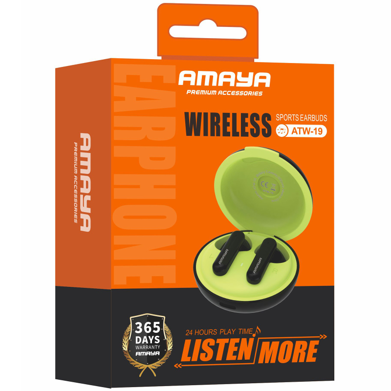 Бездротові TWS навушники Amaya ATW-19 Black
