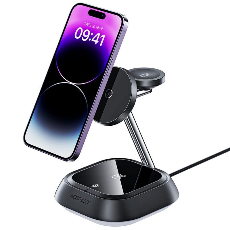 Бездротовий зарядний пристрій Acefast E16 3in1 22.5W Black
