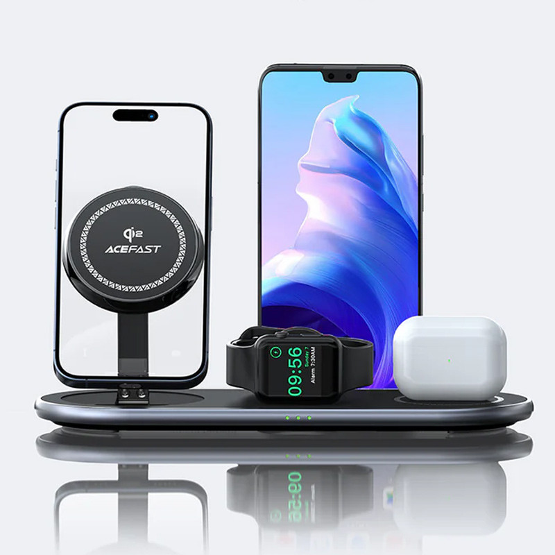 Бездротовий зарядний пристрій Acefast E19 3in1 QI2 22.5W Black