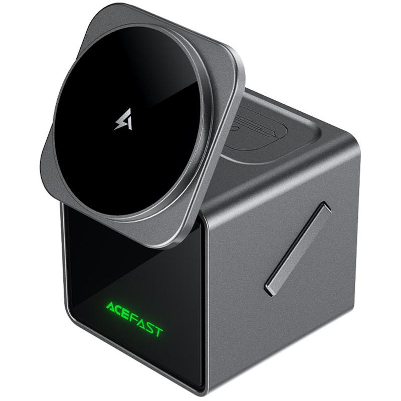 Бездротовий зарядний пристрій Acefast E34 desktop 3in1 15W Gray