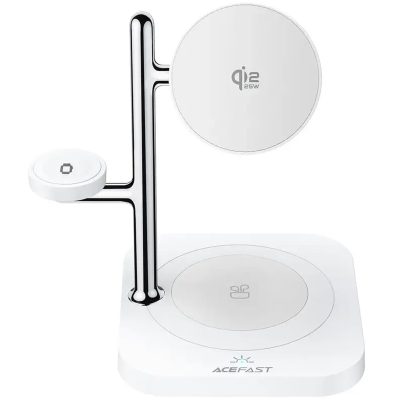 Бездротовий зарядний пристрій Acefast E39 desktop 4in1 Qi2 32.5W White