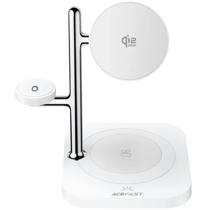 Бездротовий зарядний пристрій Acefast E39 desktop 4in1 Qi2 32.5W White