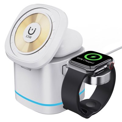 Бездротовий зарядний пристрій H48 Compact 3in1 15W White