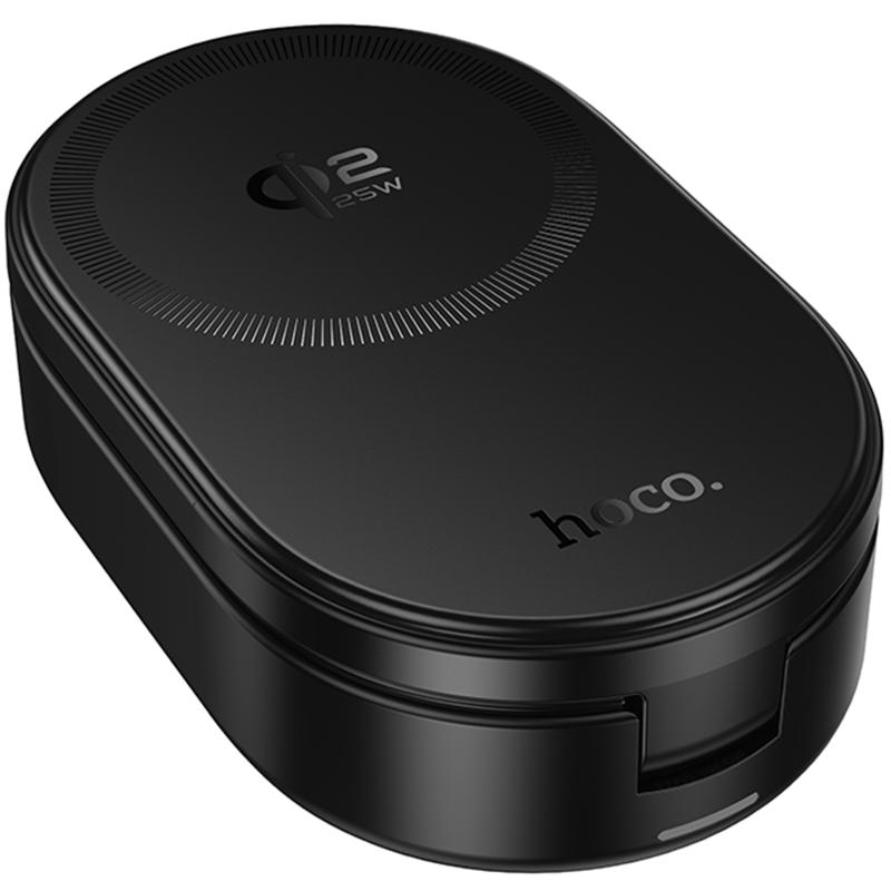 Бездротовий зарядний пристрій Hoco CQ23 Pole 2in1 QI2.2 25W Black
