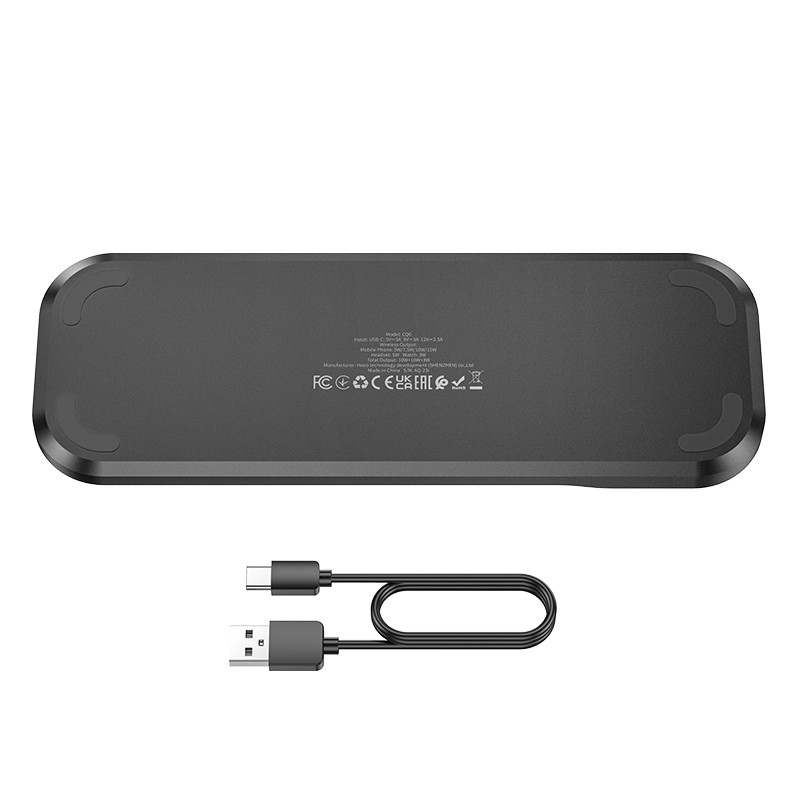 Бездротовий зарядний пристрій Hoco CQ6 Power 3in1 23W (for Samsung Watch) Black