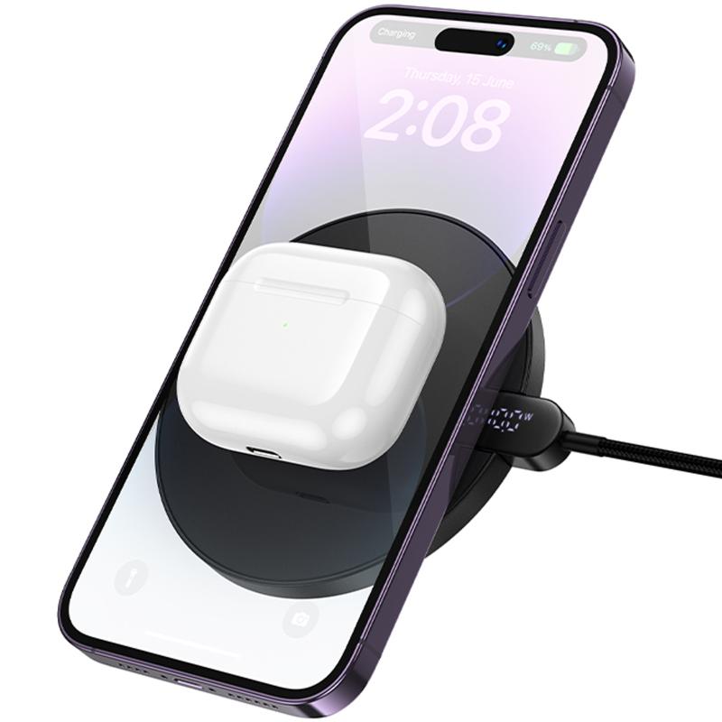 Бездротовий зарядний пристрій Hoco CW62 Peak 15W Black