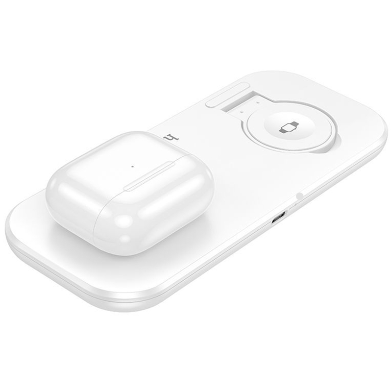 Бездротовий зарядний пристрій Hoco CW65 North 3in1 15W White