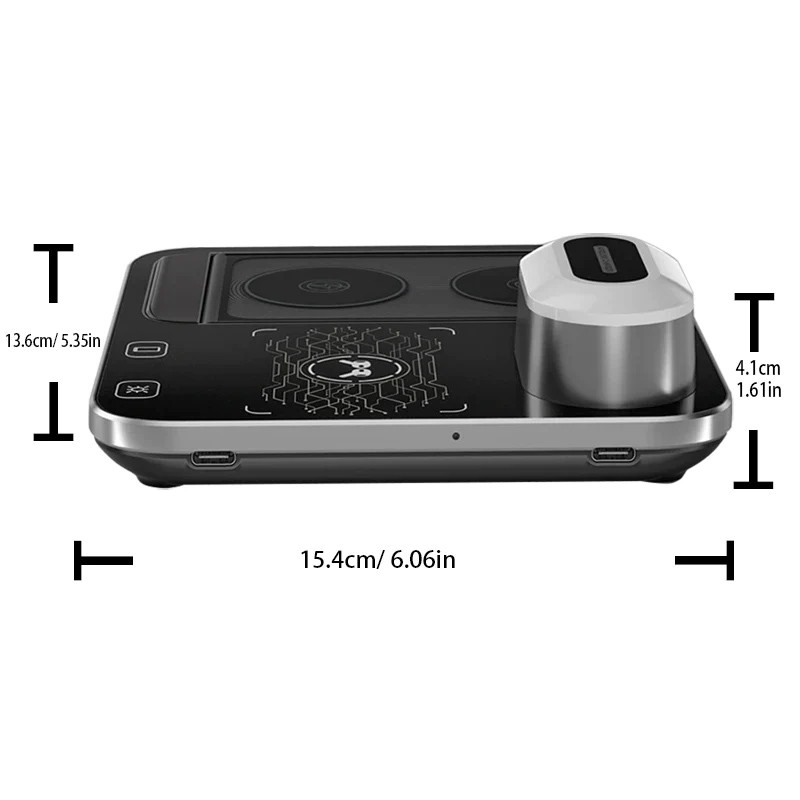 Бездротовий зарядний пристрій R12 4in1 15W with Light Black