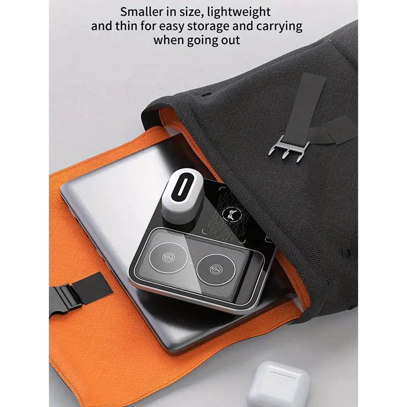Бездротовий зарядний пристрій R12 4in1 15W with Light Black