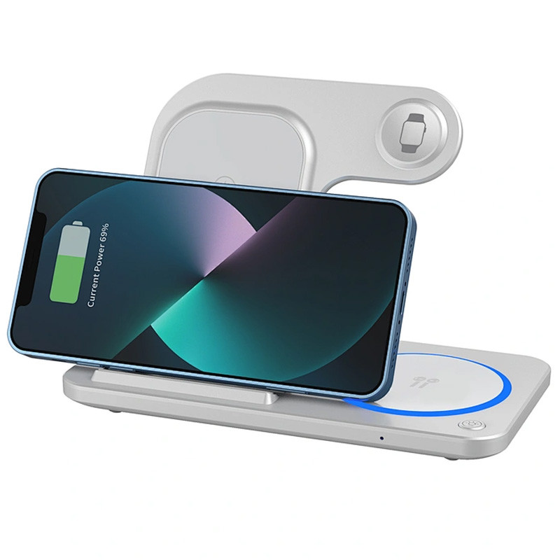 Бездротовий зарядний пристрій WIWU W020 Foldable 3in1 15W White