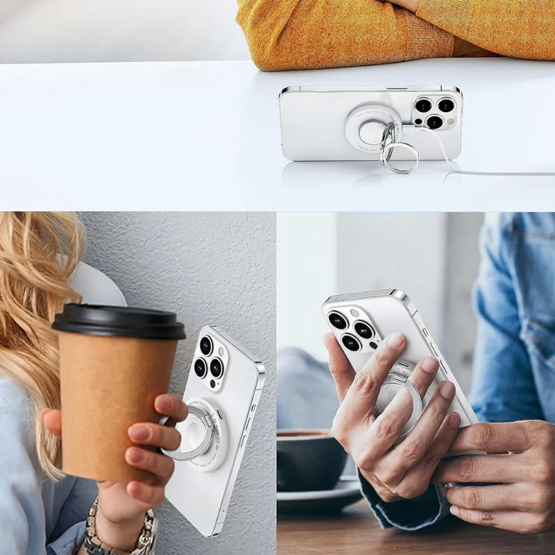 Бездротовий зарядний пристрій WIWU W027 Stand 3in1 15W + магнітний тримач White