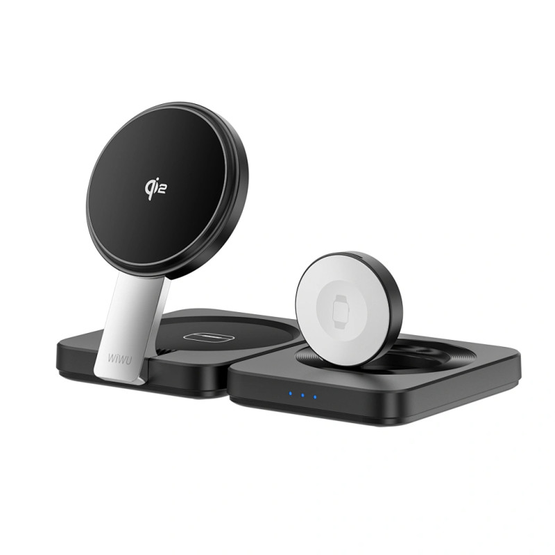 Бездротовий зарядний пристрій WIWU W028 Cool 3in1 QI2 15W Black