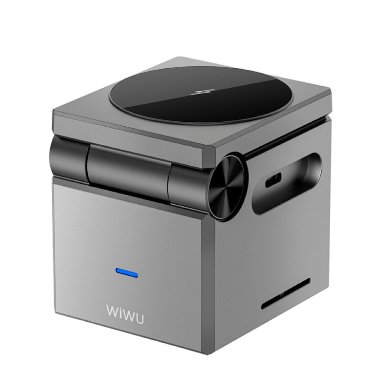 Бездротовий зарядний пристрій WIWU W030 Planeta Trio 3in1 15W Gray